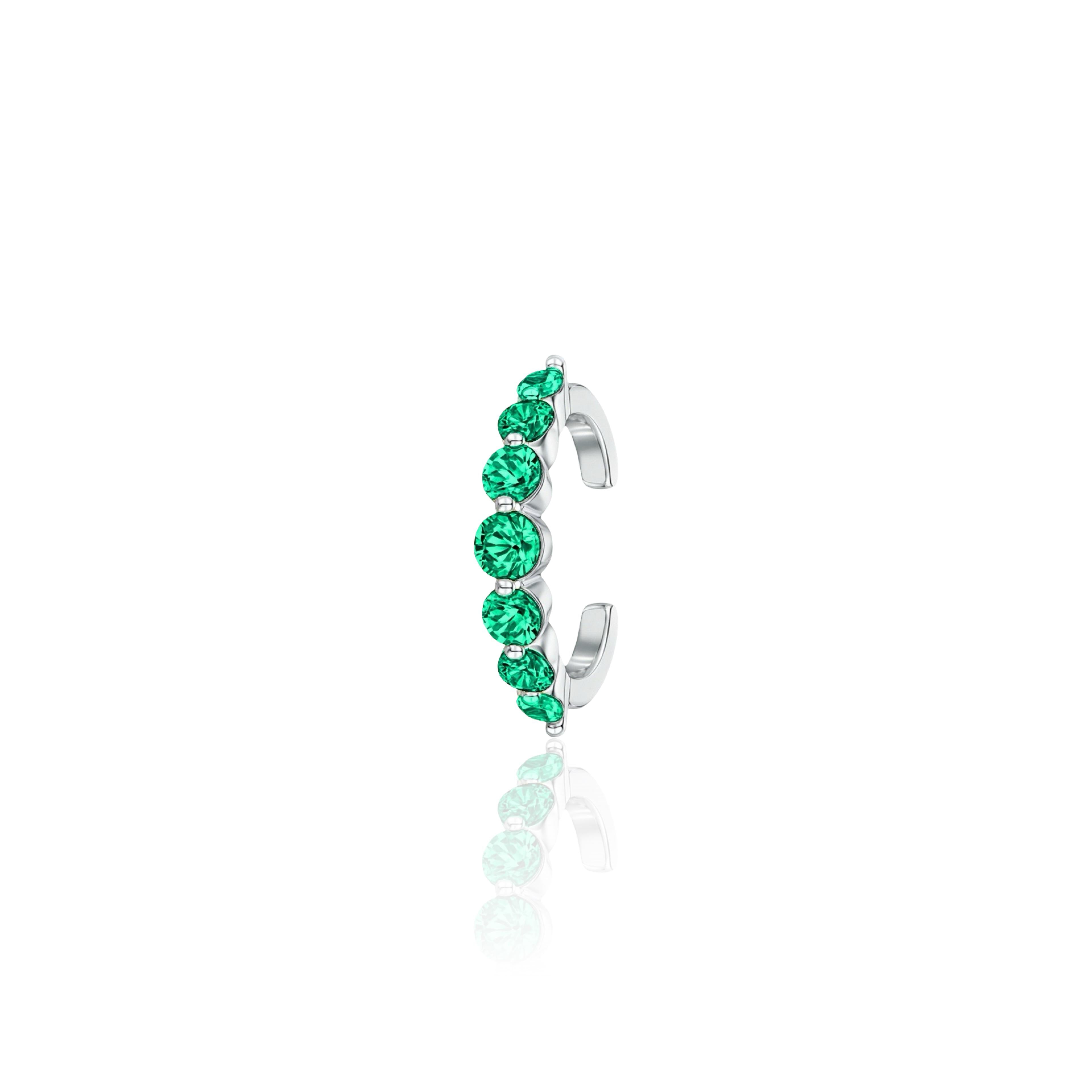 Juno Graduated Ear Cuff – Colombian Green Emerald