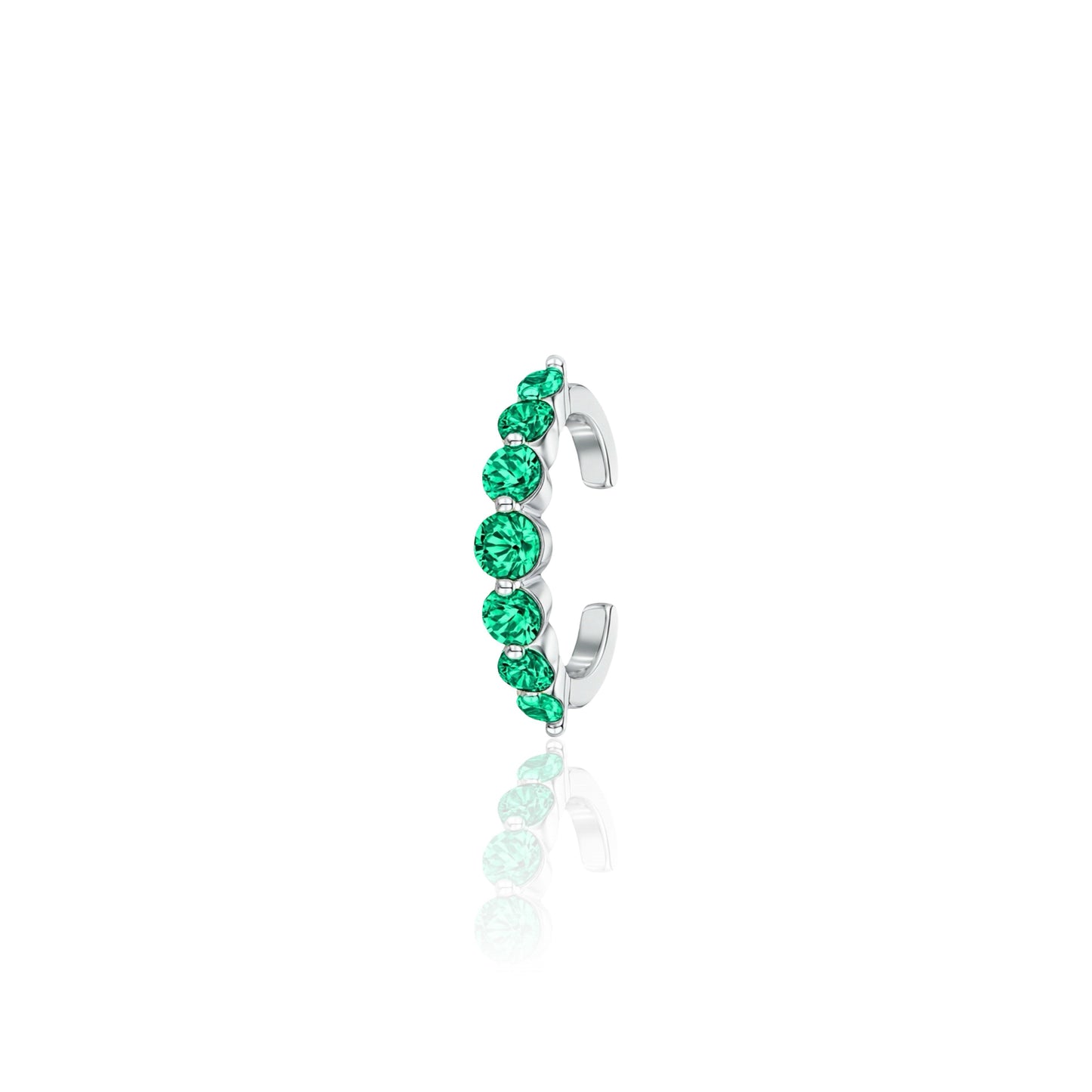 Juno Graduated Ear Cuff – Colombian Green Emerald