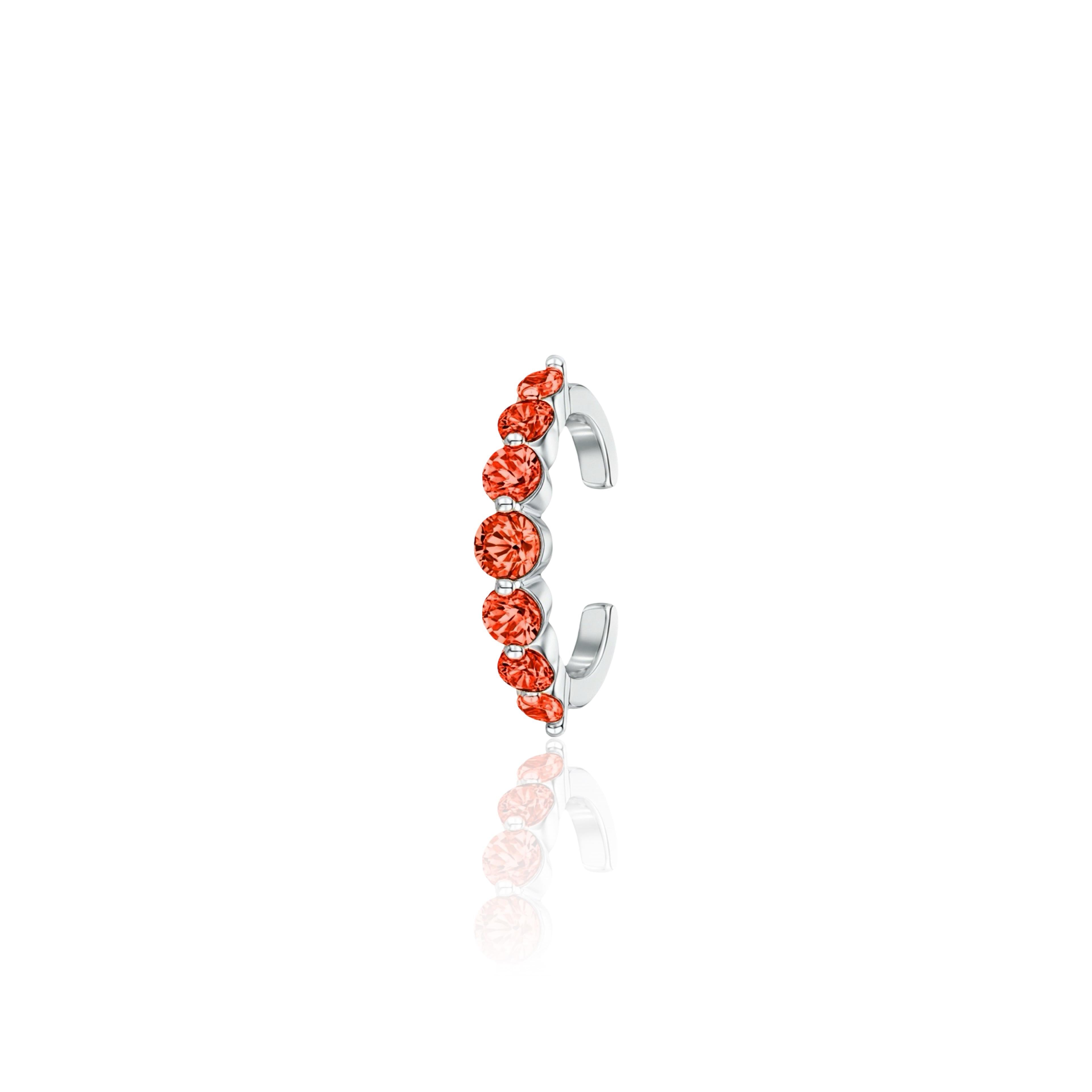 Juno Graduated Ear Cuff – Orange Padparadscha Sapphire