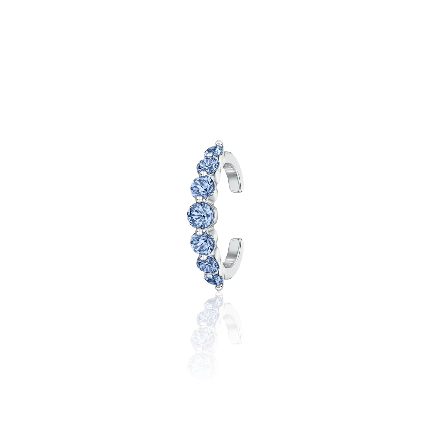 Juno Graduated Ear Cuff – Light Blue Aquamarine