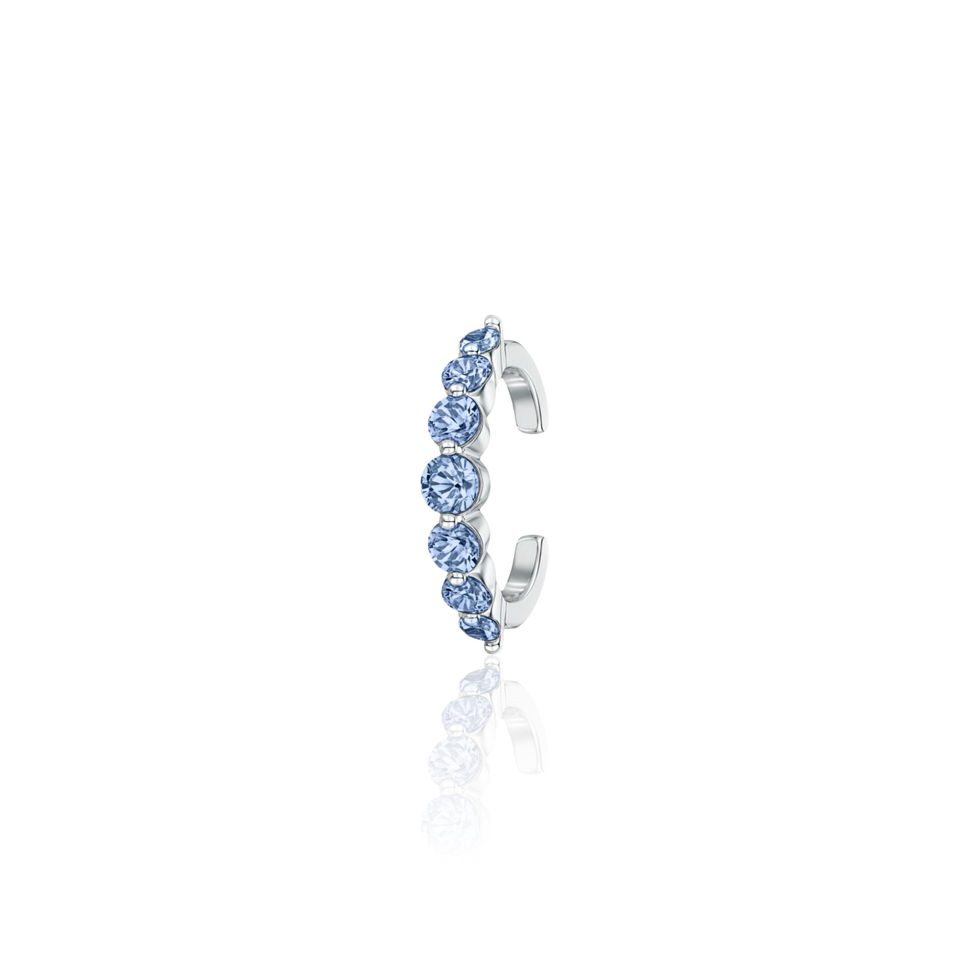 Juno Graduated Ear Cuff – Light Blue Aquamarine