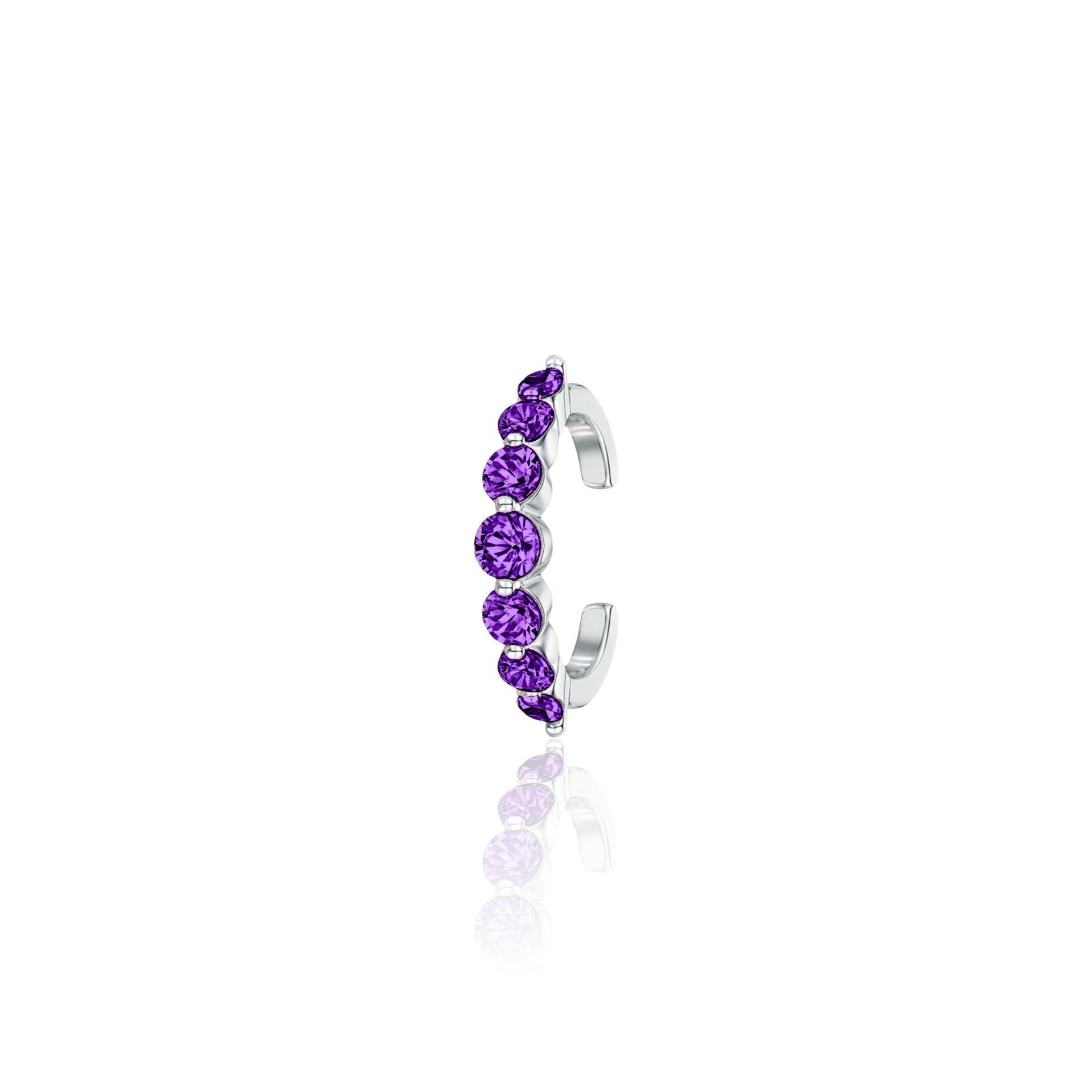 Juno Graduated Ear Cuff – Purple Amethyst