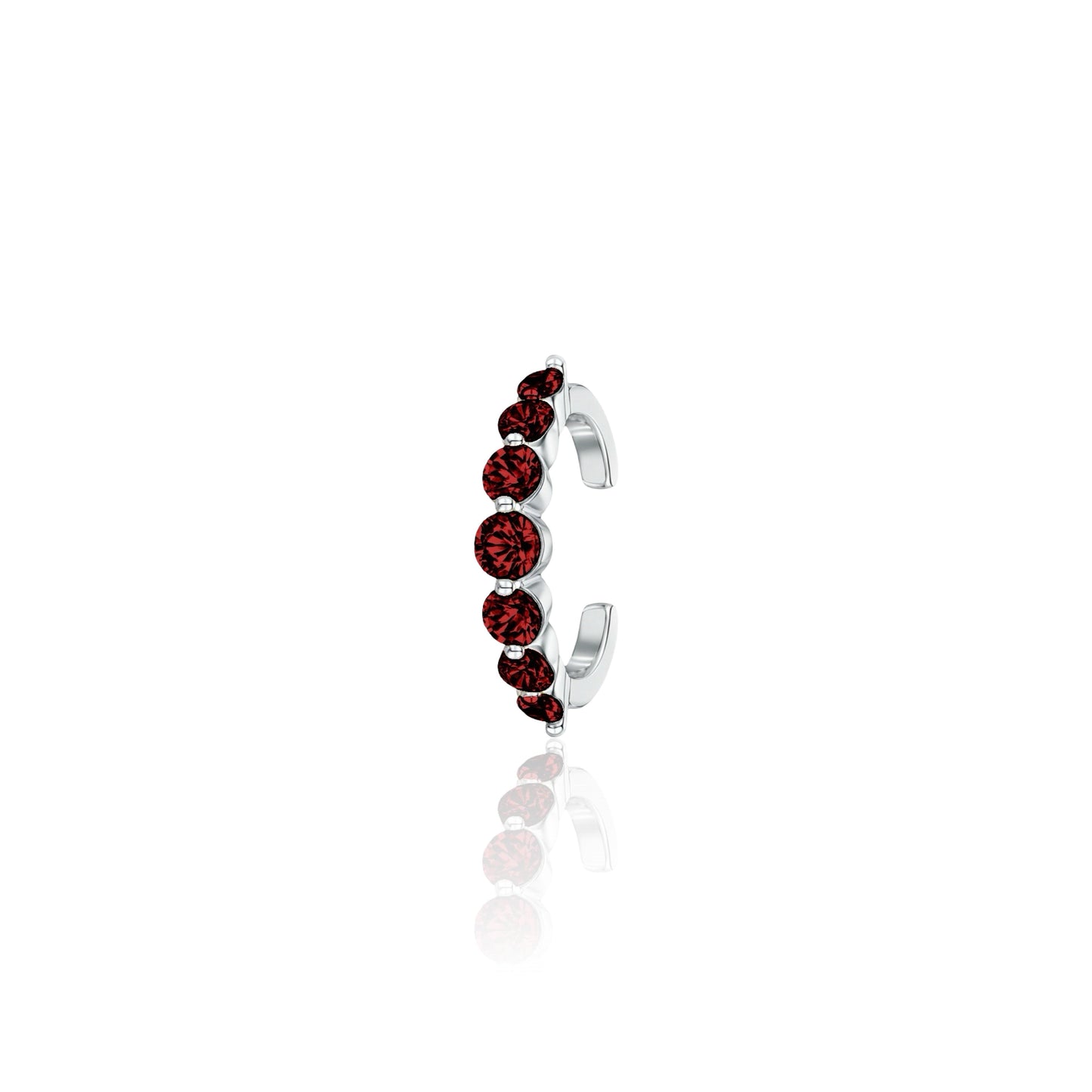 Juno Graduated Ear Cuff – Deep Red Garnet