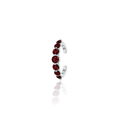 Juno Graduated Ear Cuff – Deep Red Garnet