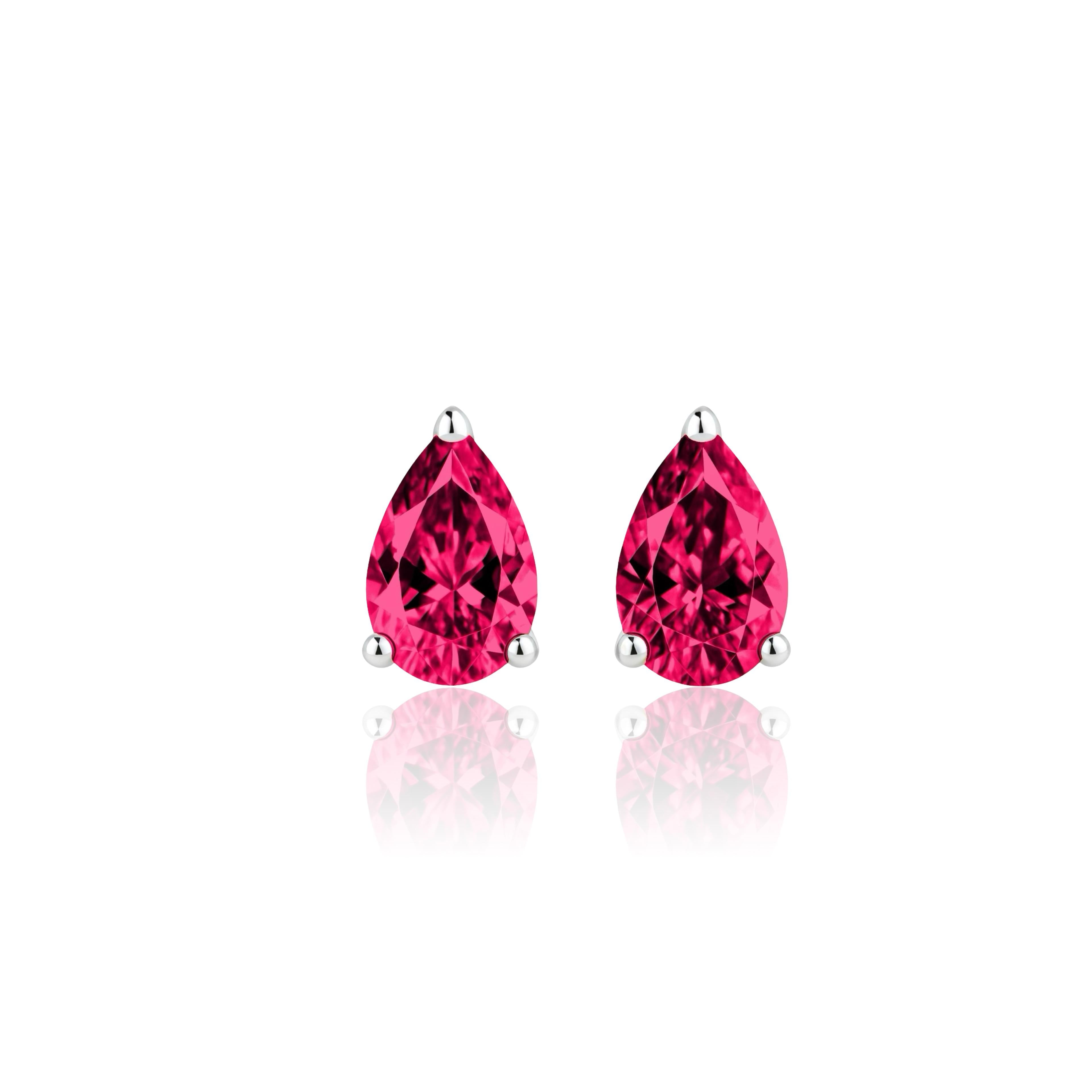 Nova Mini Stud Earrings – Red Ruby