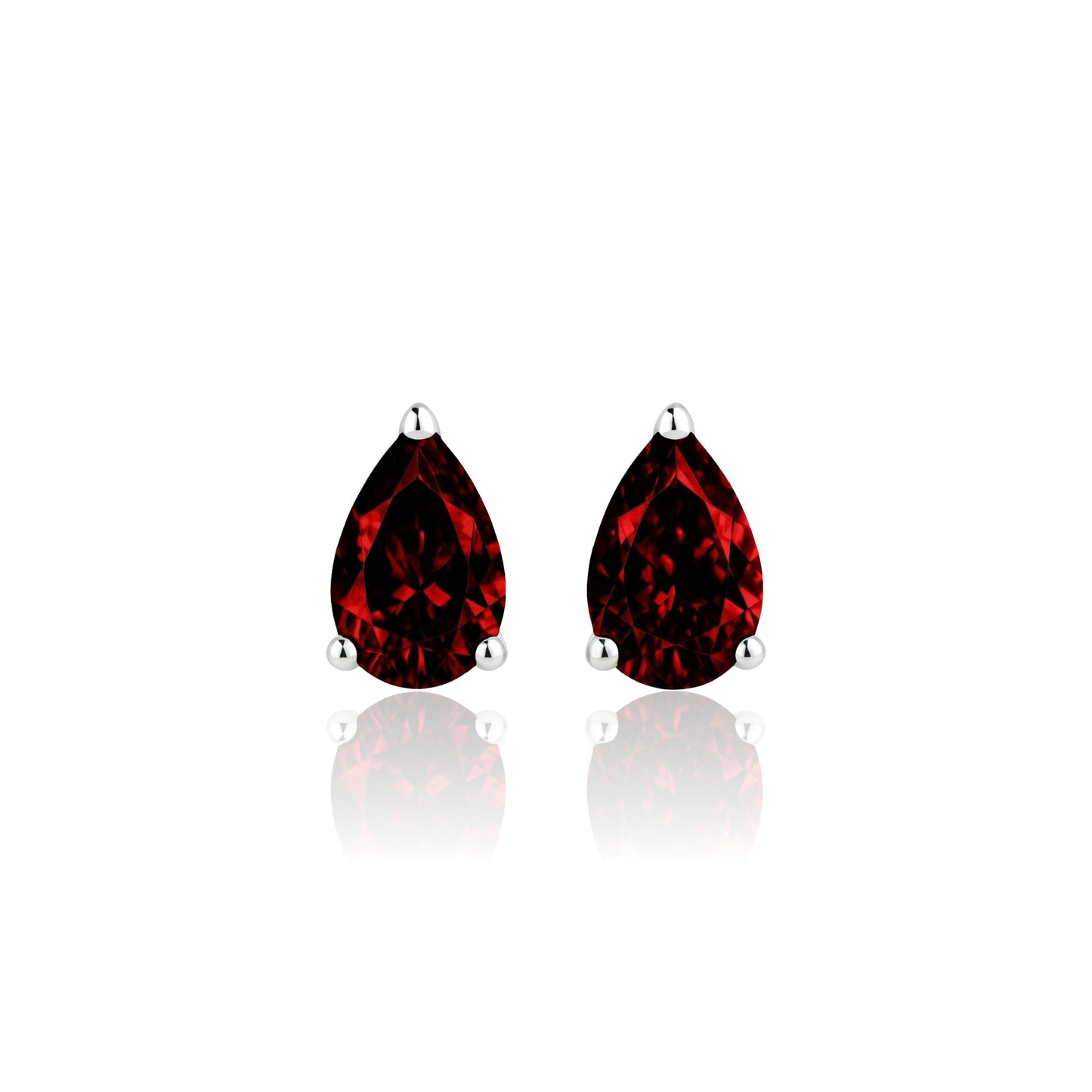 Nova Grande Stud Earrings – Deep Red Garnet