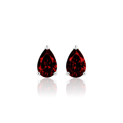 Nova Grande Stud Earrings – Deep Red Garnet