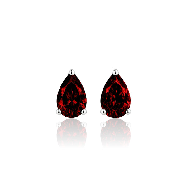 Nova Mini Stud Earrings – Deep Red Garnet