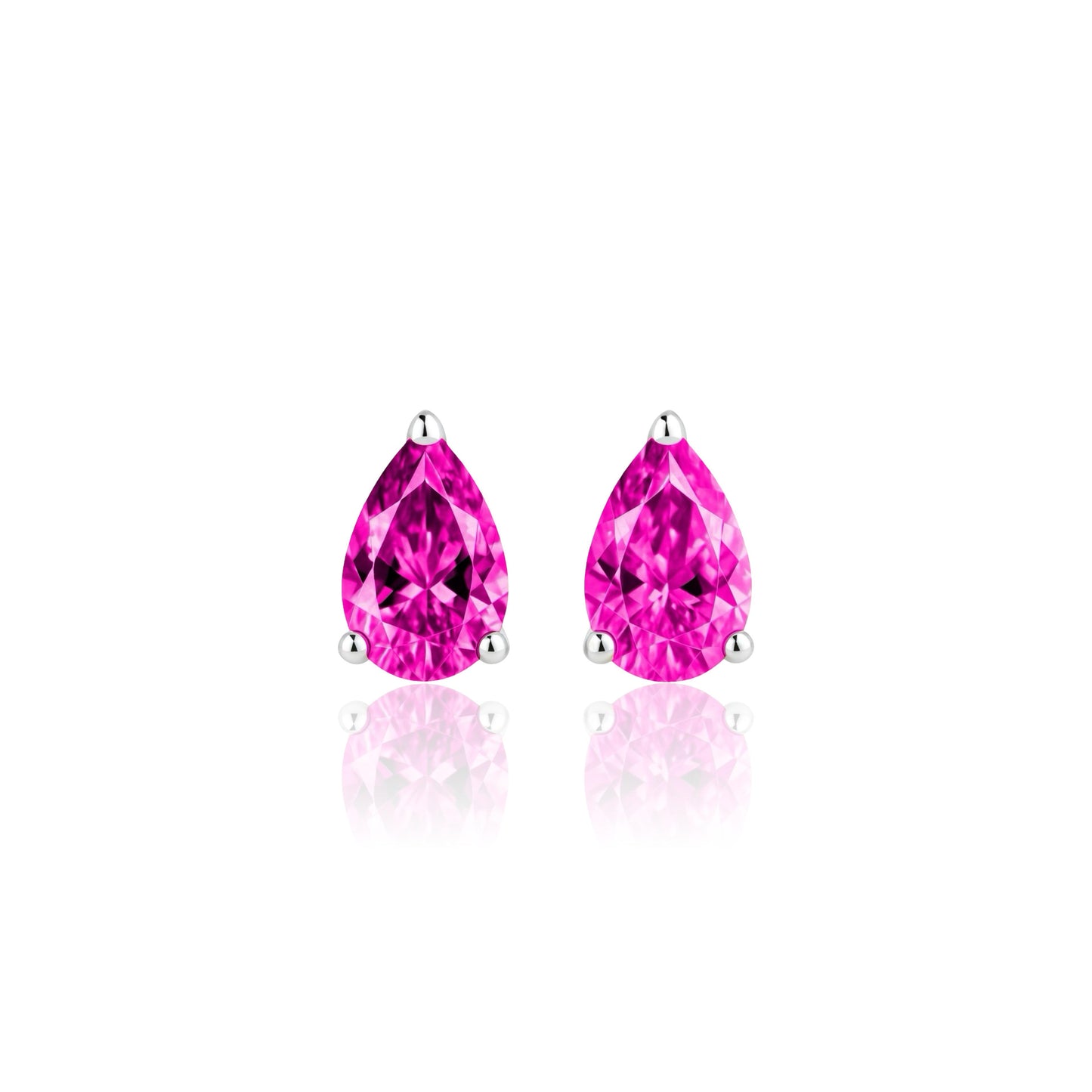 Nova Grande Stud Earrings – Vivid Pink Sapphire