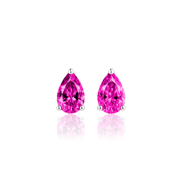 Nova Mini Stud Earrings – Vivid Pink Sapphire