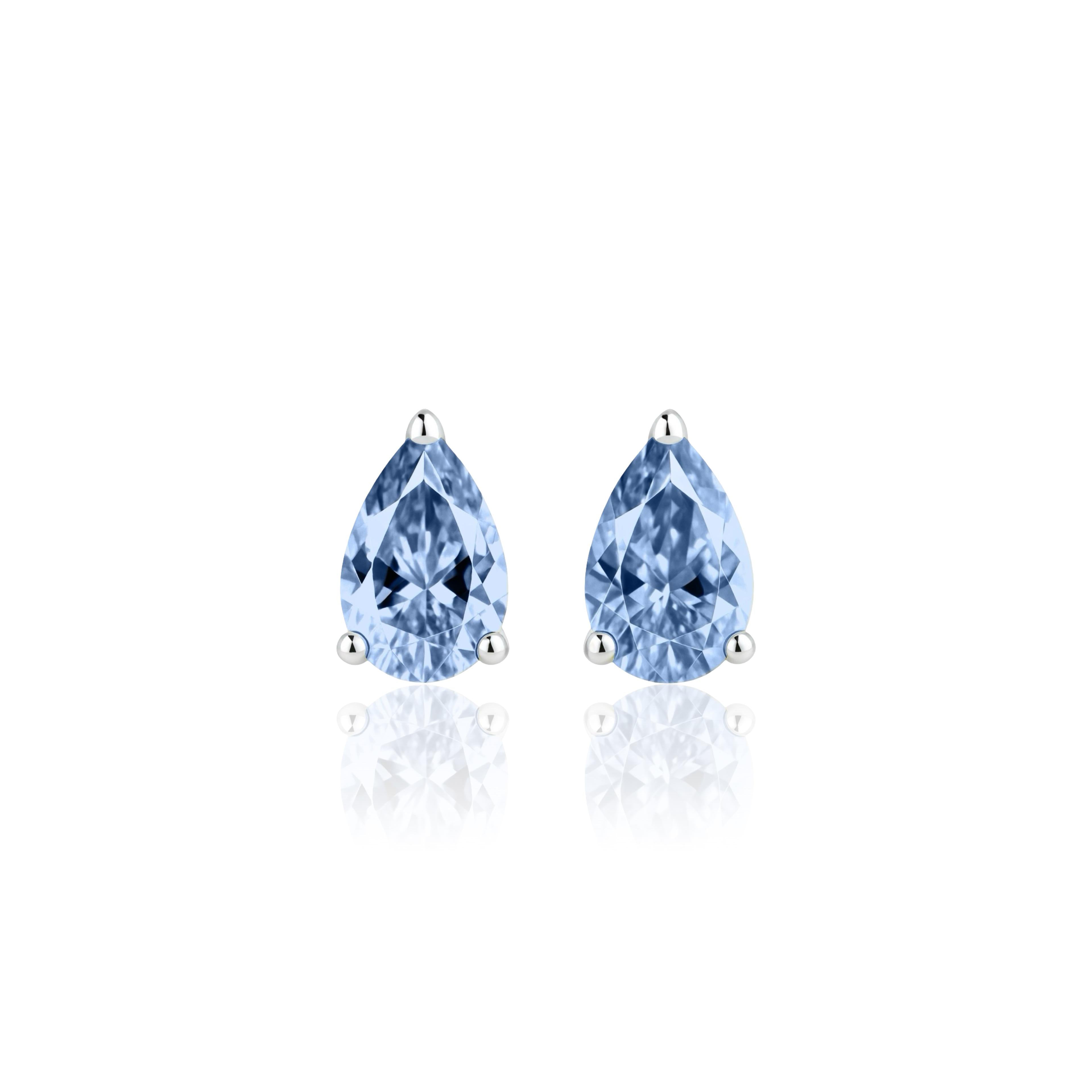 Nova Mini Stud Earrings – Light Blue Aquamarine