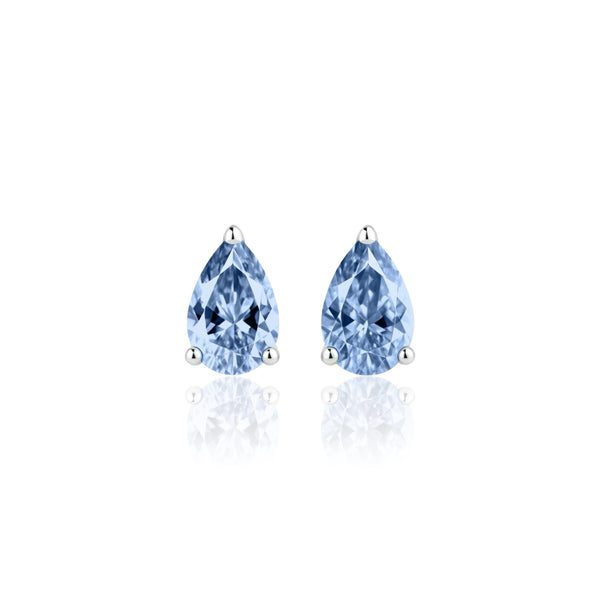 Nova Mini Stud Earrings – Light Blue Aquamarine