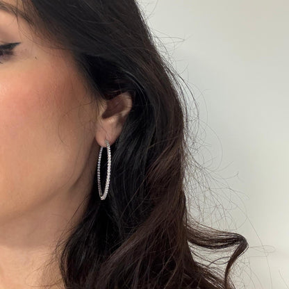 Linea Maxi Hoop Earrings – White Diamond