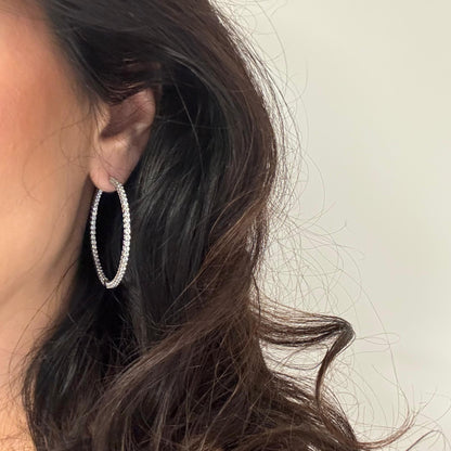 Linea Maxi Hoop Earrings – White Diamond