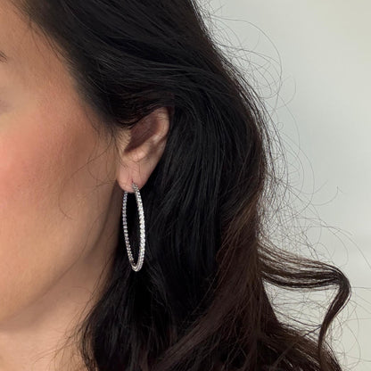 Linea Maxi Hoop Earrings – White Diamond