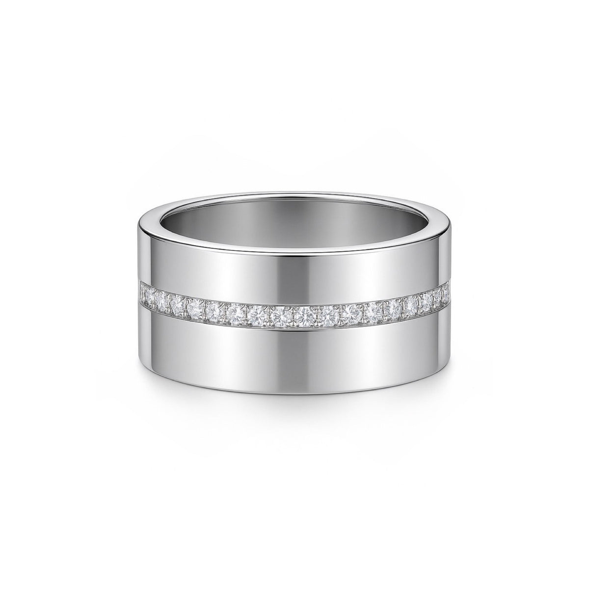 Linea Stripe Band Ring – White Diamond
