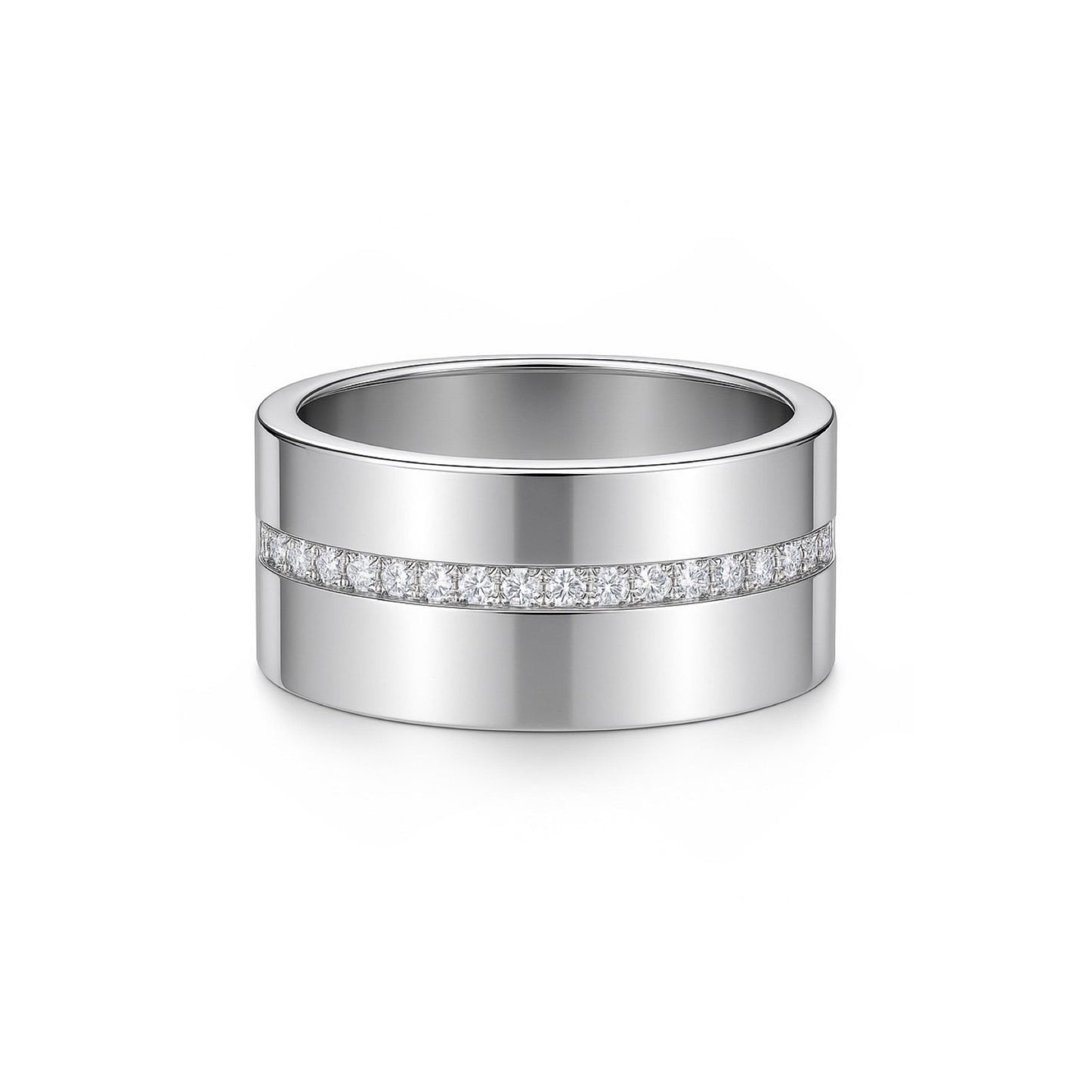 Linea Stripe Band Ring – White Diamond