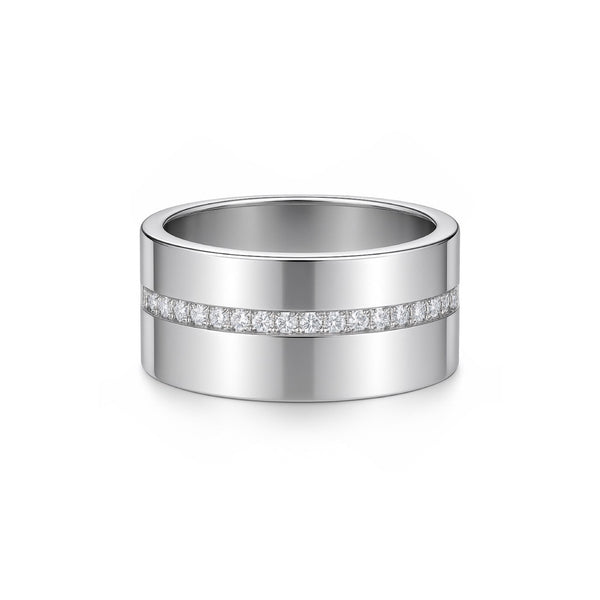 Linea Stripe Band Ring – White Diamond