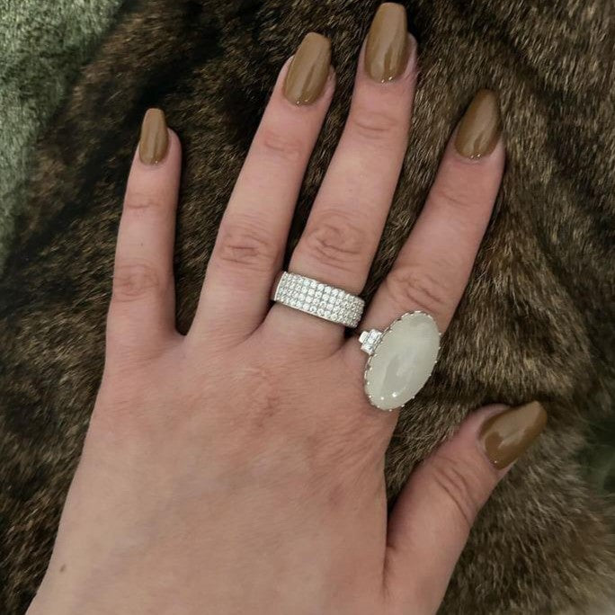 Linea Bold Band Ring – White Diamond