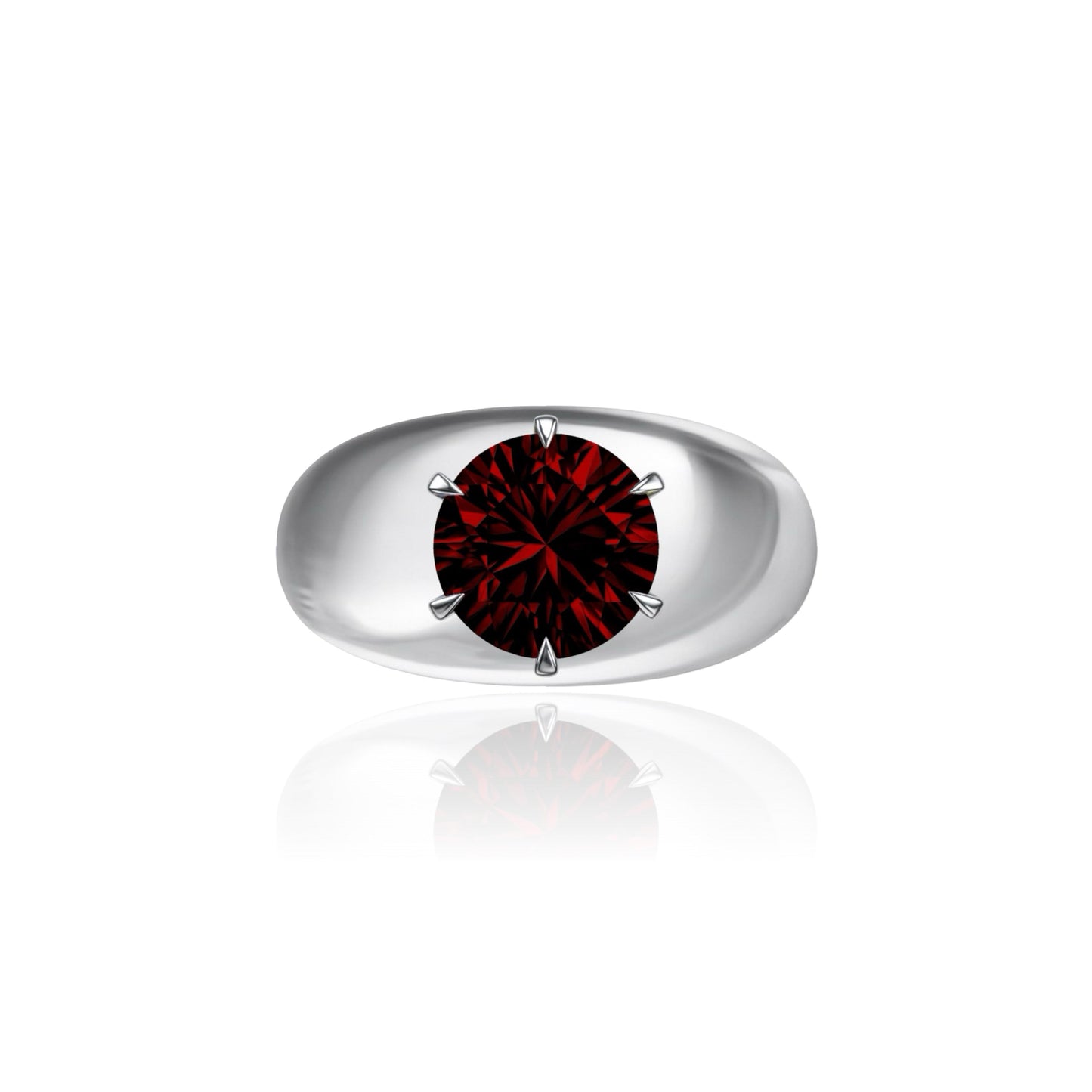 Juno Grand Dome Ring – Deep Red Garnet