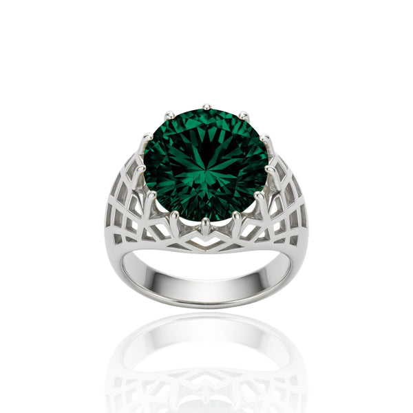 Juno Trellis Ring – Zambian Green Emerald