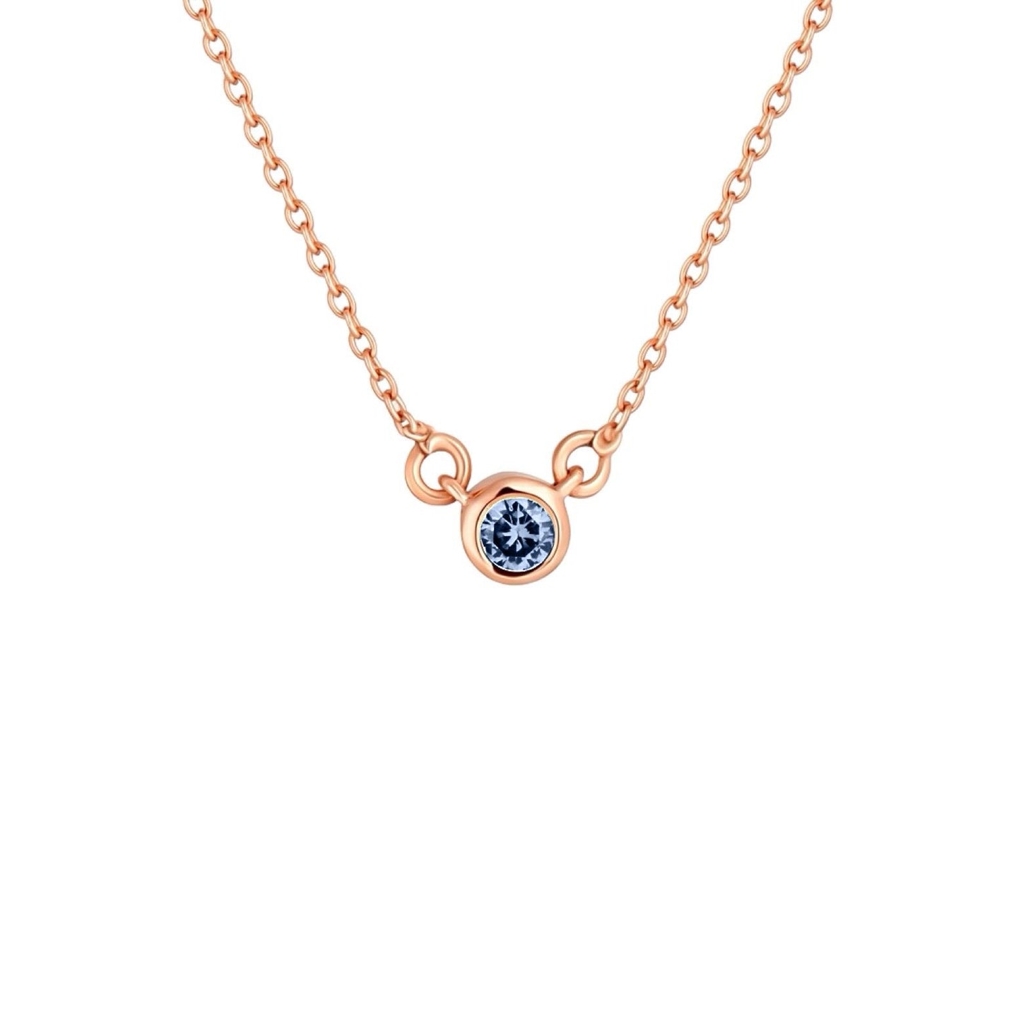 Forma Mini Solitaire Necklace – Light Blue Aquamarine