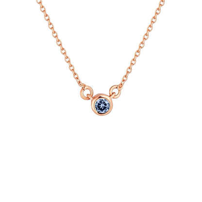 Forma Mini Solitaire Necklace – Light Blue Aquamarine