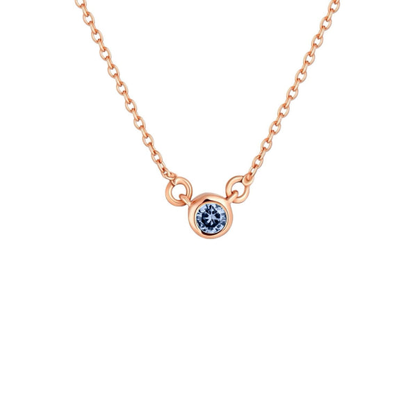 Forma Mini Solitaire Necklace – Light Blue Aquamarine