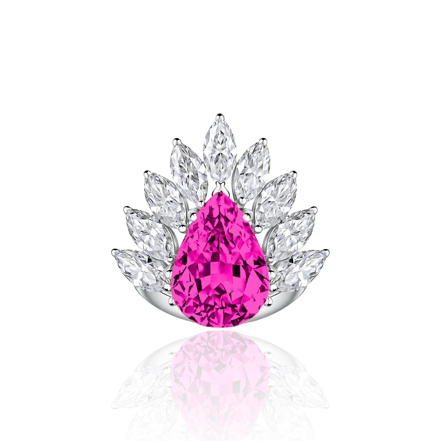 Nova Pavone Ring – Vivid Pink Sapphire