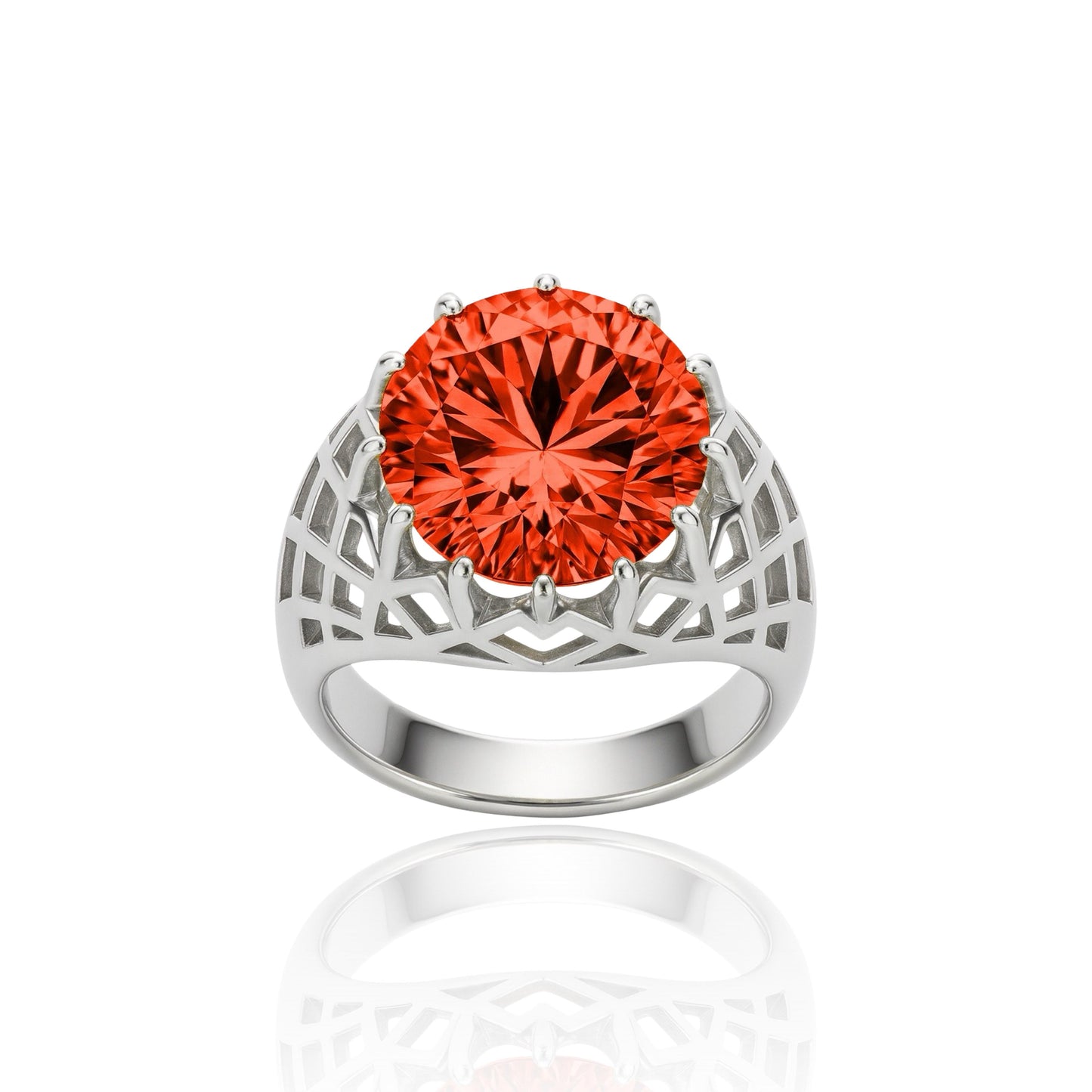 Juno Trellis Ring – Orange Padparadscha Sapphire