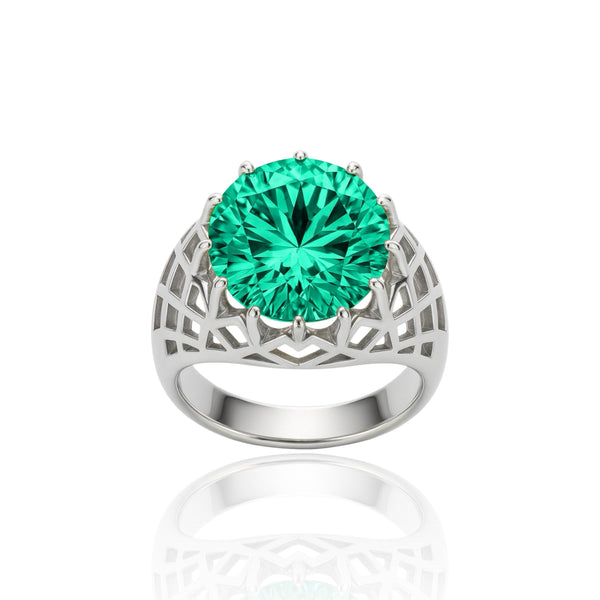 Juno Trellis Ring – Colombian Green Emerald