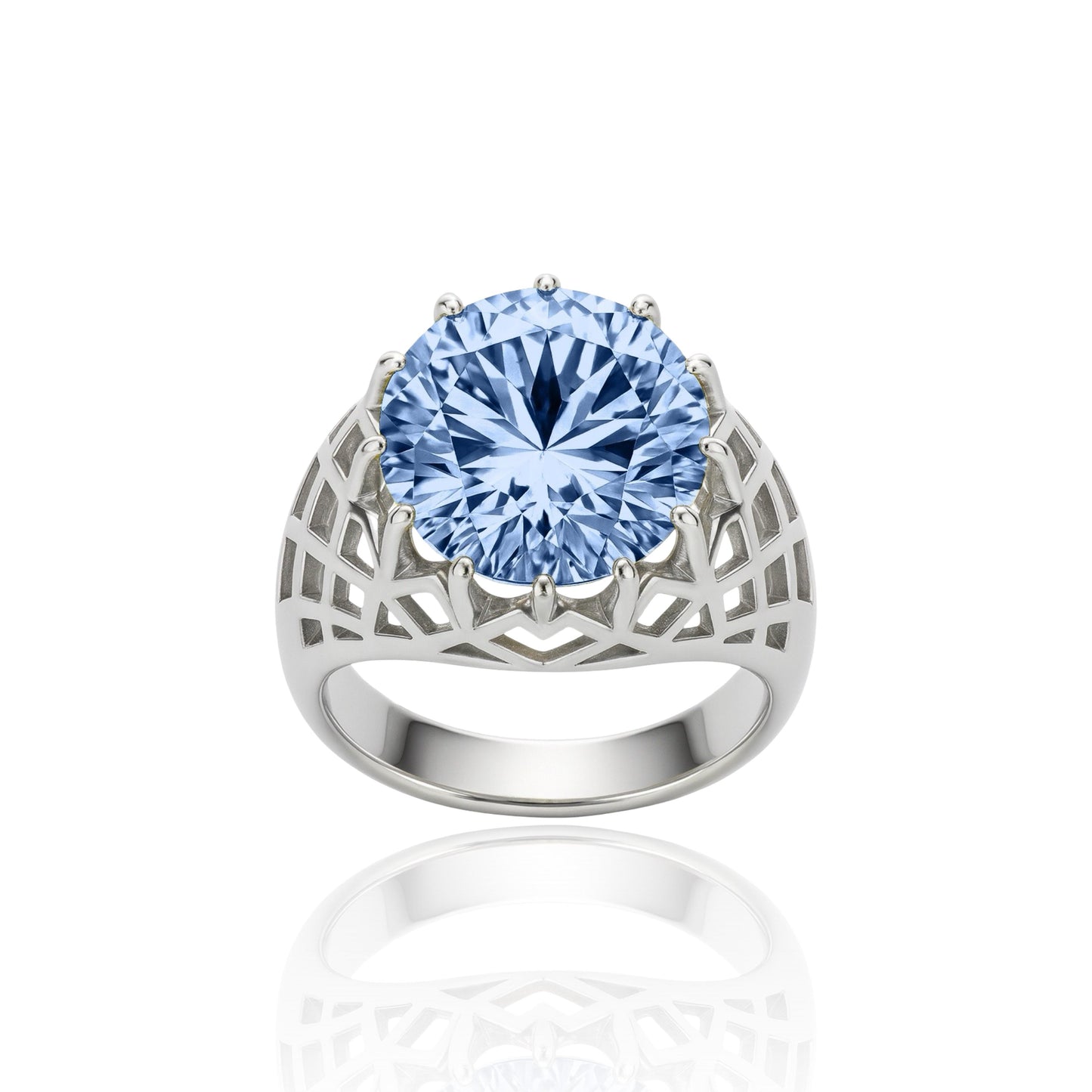 Juno Trellis Ring – Light Blue Aquamarine