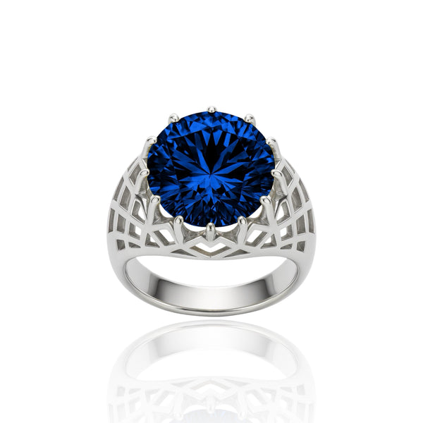 Juno Trellis Ring – Blue Sapphire