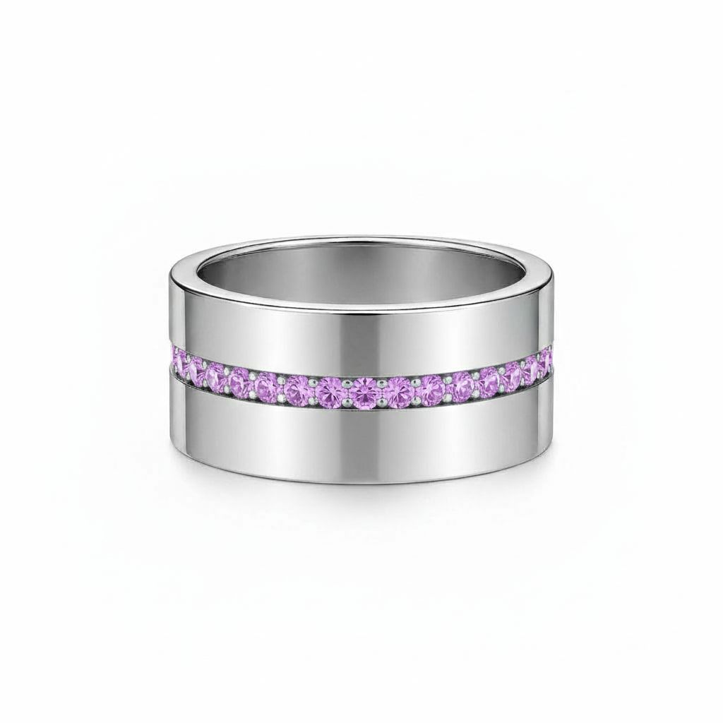 Linea Stripe Band Ring – Light Pink Sapphire