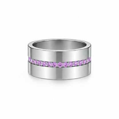 Linea Stripe Band Ring – Light Pink Sapphire