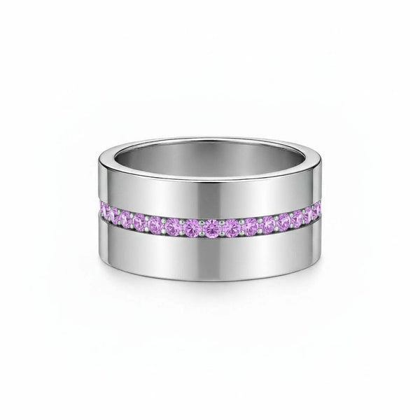 Linea Stripe Band Ring – Light Pink Sapphire