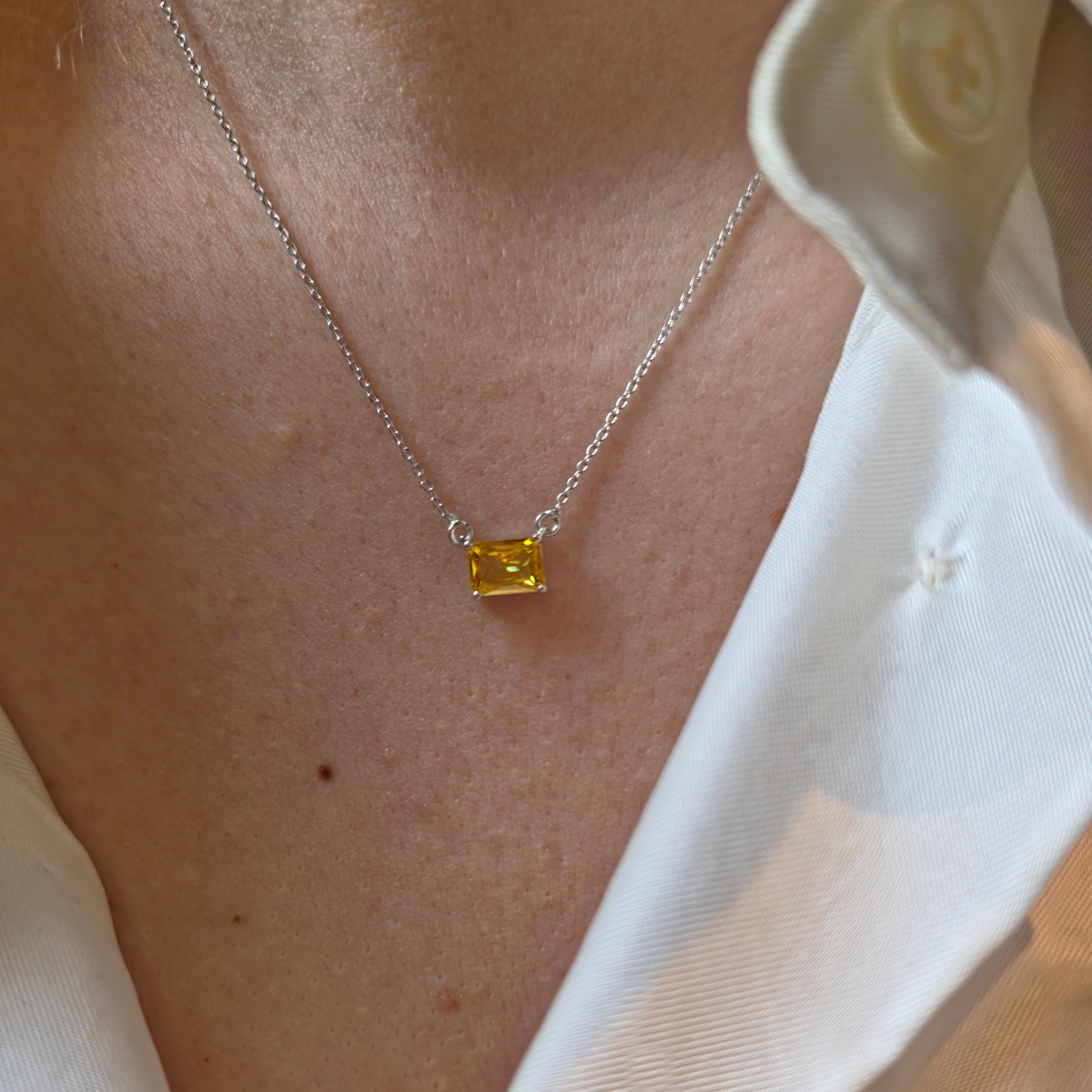 Nexus Solitaire Necklace – Yellow Sapphire
