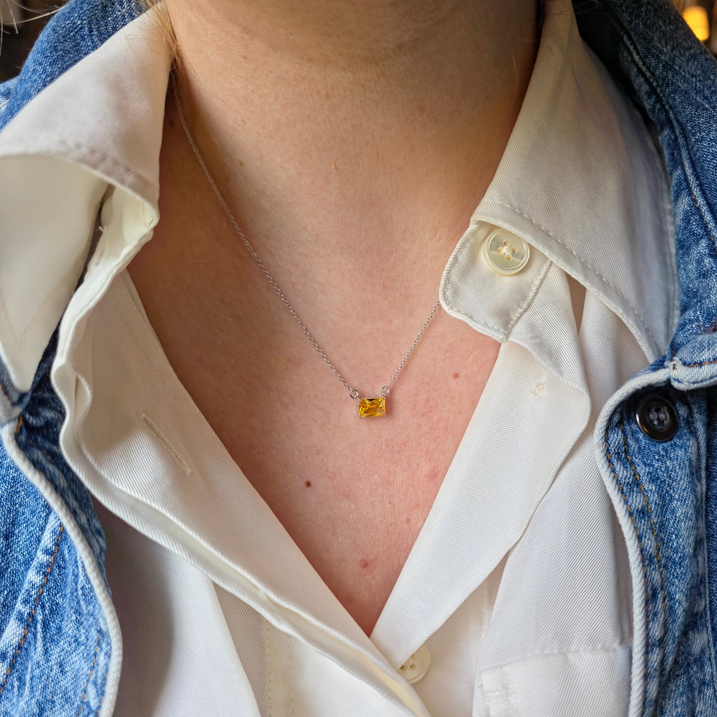 Nexus Solitaire Necklace – Yellow Sapphire