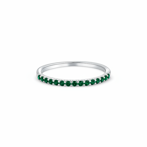 Linea Demi Ring – Zambian Green Emerald