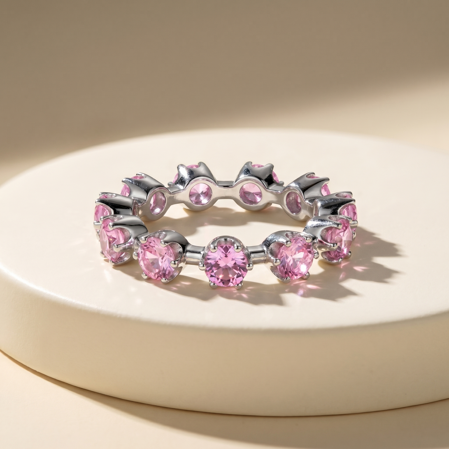Linea Maxi Station Ring – Light Pink Sapphire