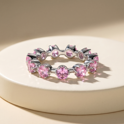Linea Maxi Station Ring – Light Pink Sapphire