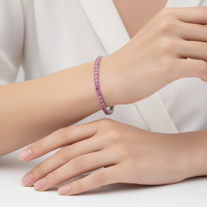 Juno Grande Tennis Bracelet – Light Pink Sapphire
