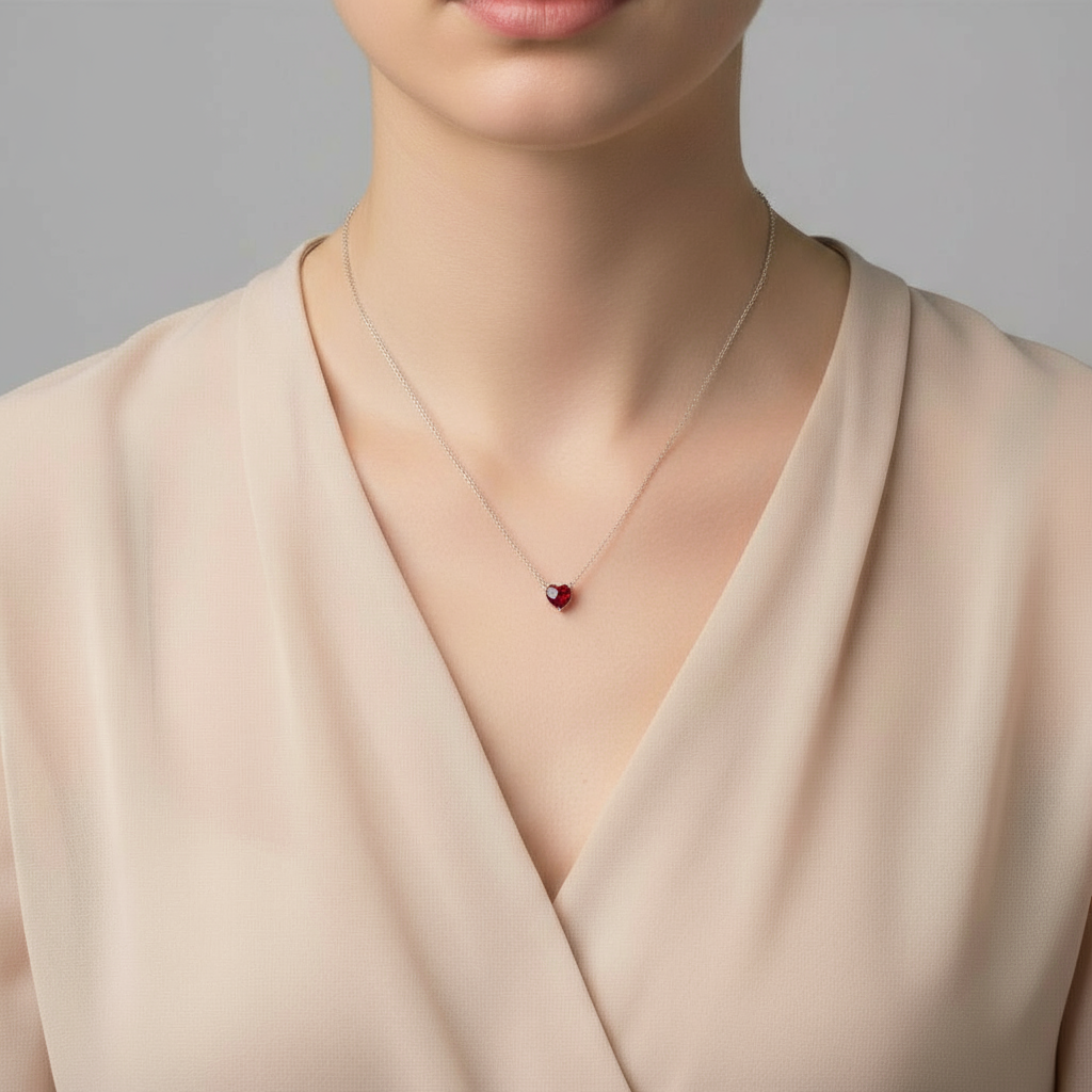 Amore Mini Solitaire Necklace – Light Pink Sapphire