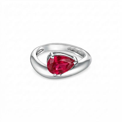 Nova Wave Solitaire Ring – Red Ruby