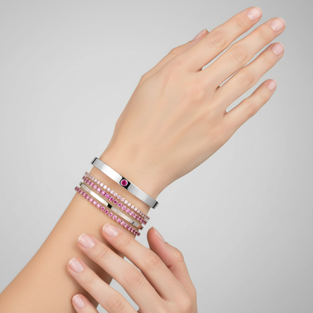Forma Uno Elemental Bangle – Vivid Pink Sapphire