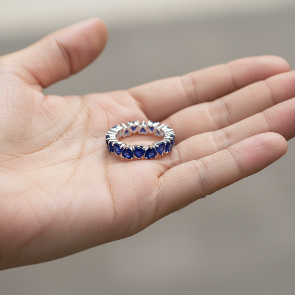 Amore Eternity Ring – Blue Sapphire