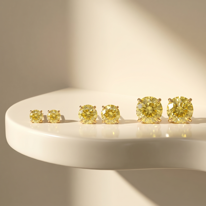 Juno Stud Earrings – Yellow Sapphire