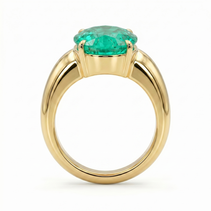 Velara Signet Ring – Colombian Green Emerald