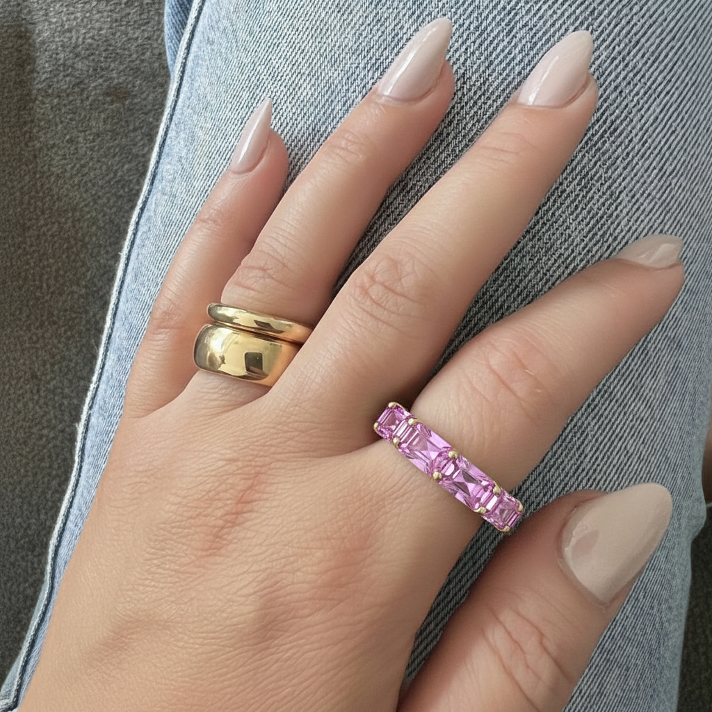 Nexus Tennis Ring – Light Pink Sapphire