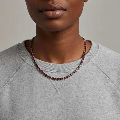 Amore Tennis Necklace 22ct – White Diamond